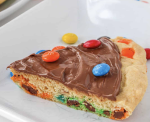 The Perfect Dessert for Pizza Night: M&M Skillet Cookie