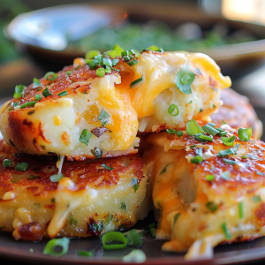 Cheesy Stuffed Potato Cakes