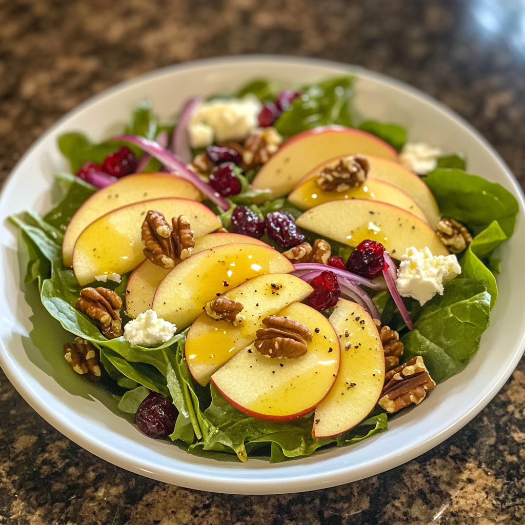 Autumn Apple Walnut Salad with Maple Dijon Vinaigrette