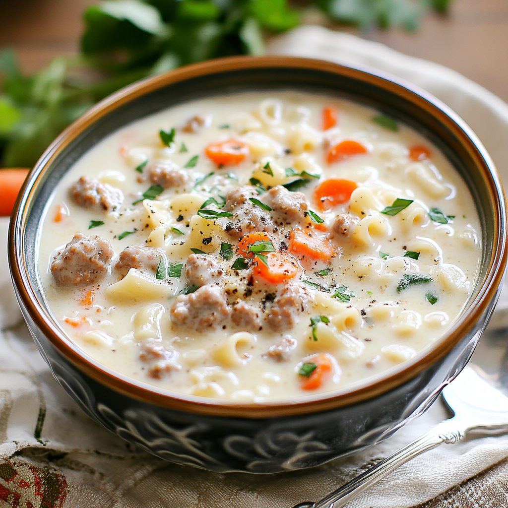 Creamy Parmesan Italian Sausage Ditalini Soup Recipe