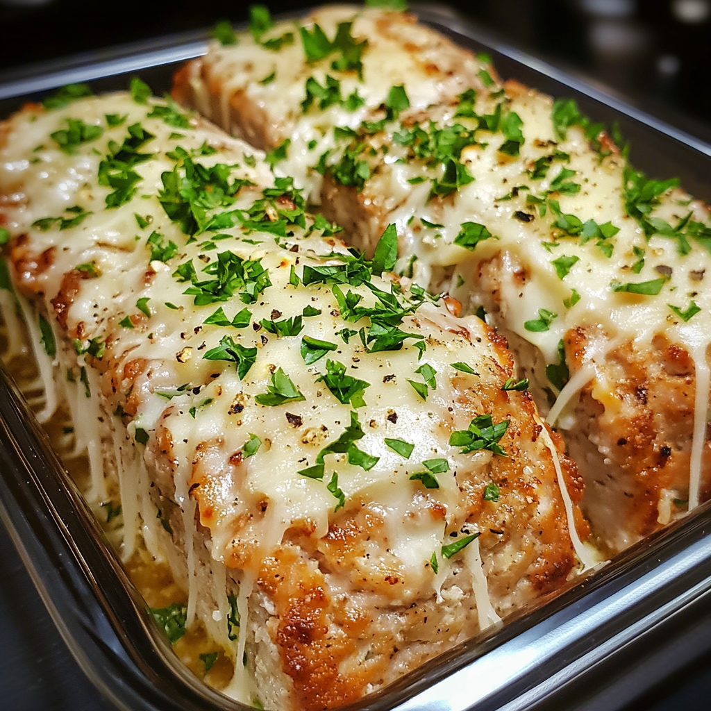 Garlic Parmesan Chicken Meatloaf