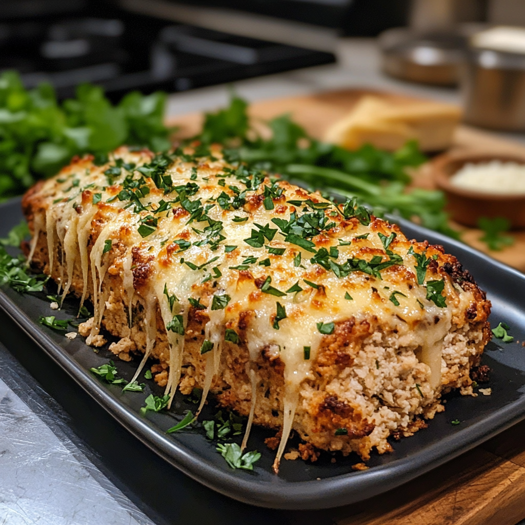 Garlic Parmesan Chicken Meatloaf