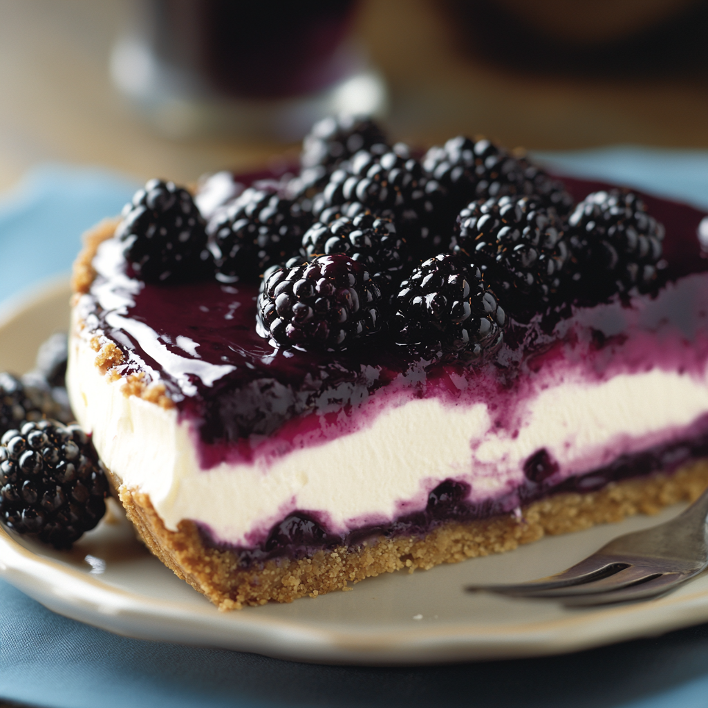 Blackberry Cheesecake with Fresh Berry Layer