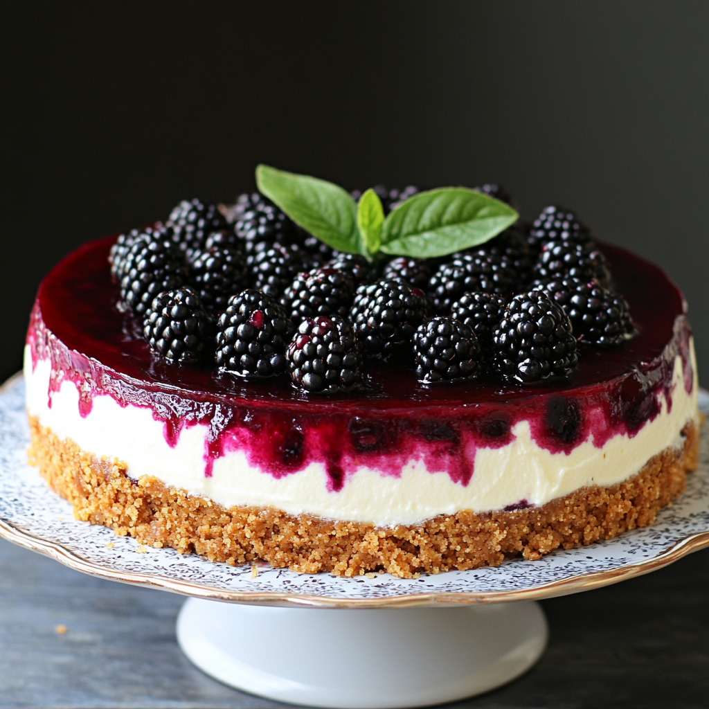 Blackberry Cheesecake with Fresh Berry Layer