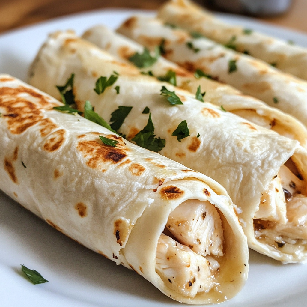 Cheesy Garlic Chicken Wraps Recipe