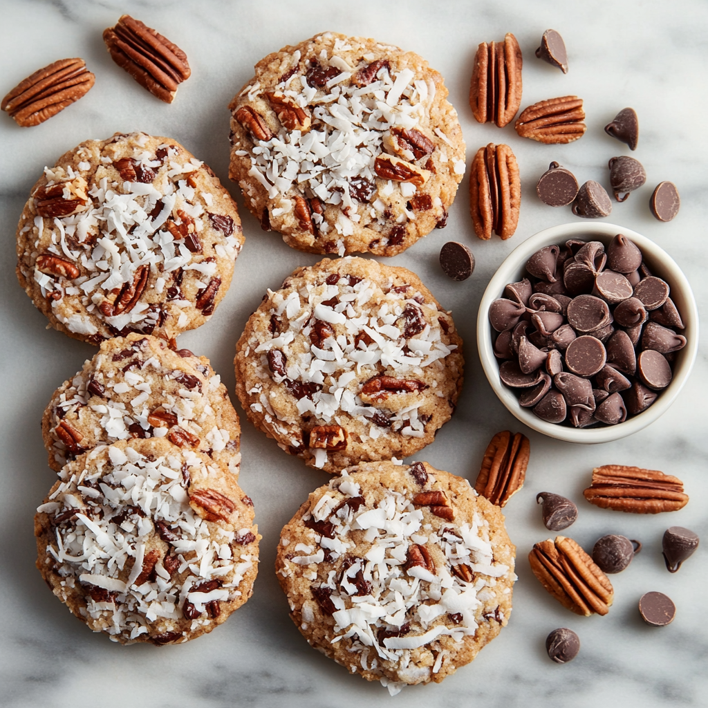 Chocolate Pecan Coconut Cookies