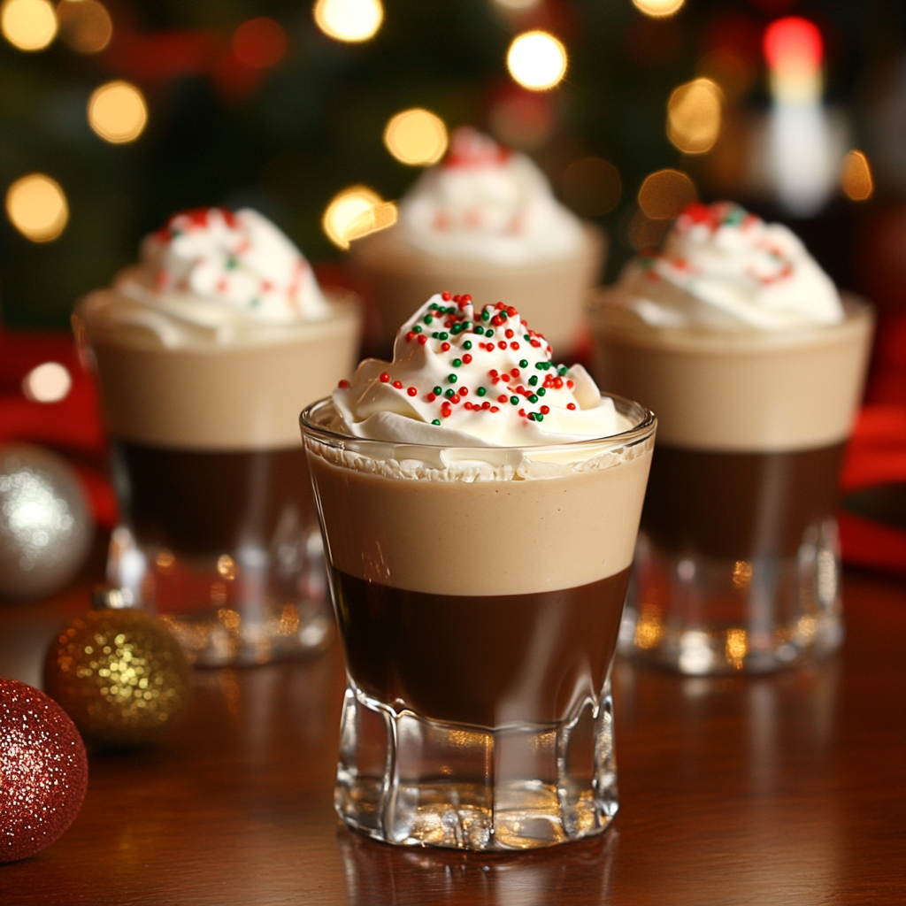 Christmas Chocolate Kahlua & Bailey’s Pudding Shots Recipe