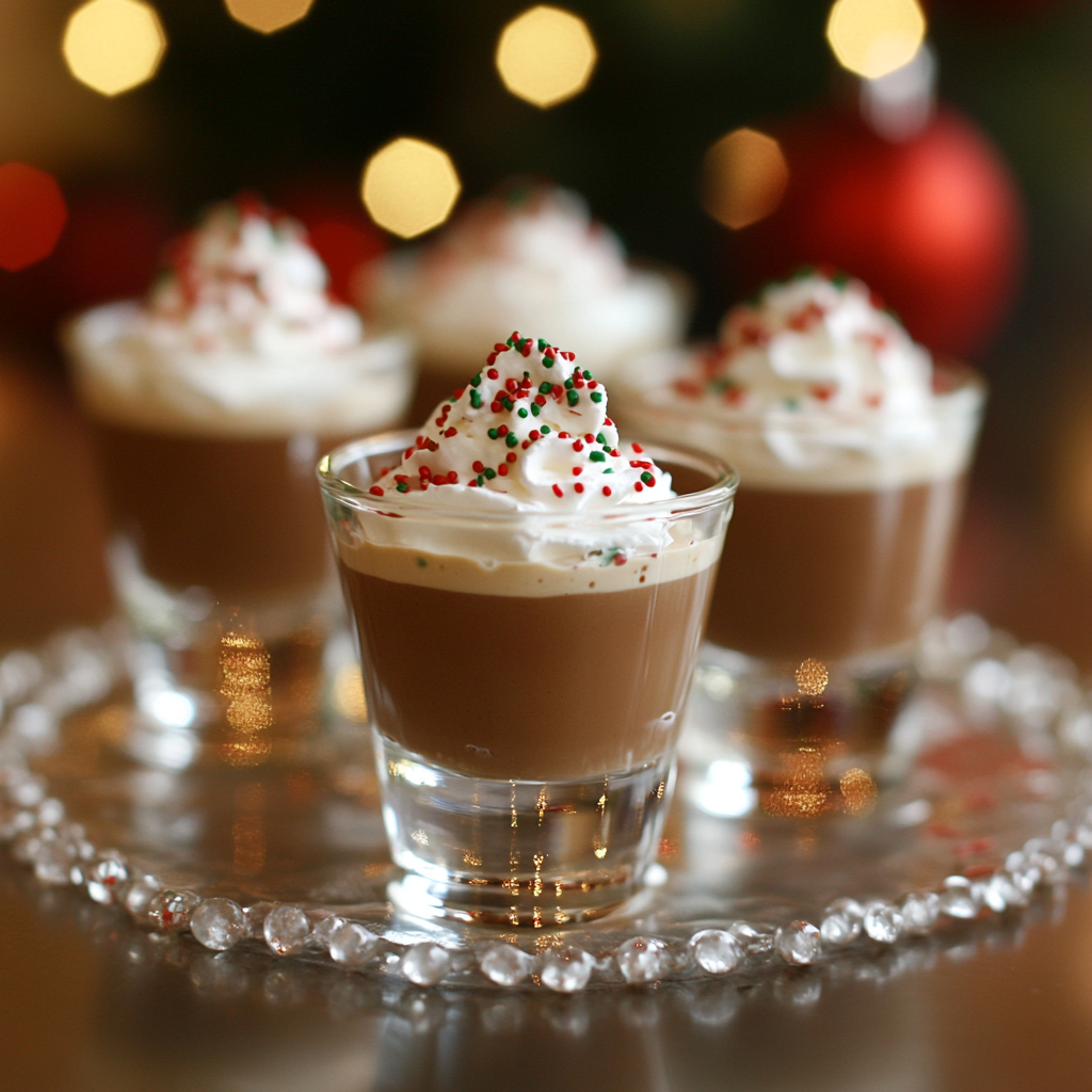 Christmas Chocolate Kahlua & Bailey’s Pudding Shots Recipe