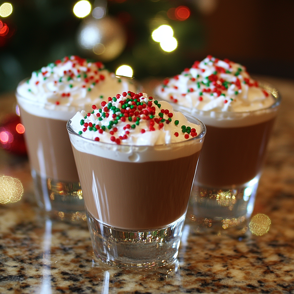 Christmas Chocolate Kahlua & Bailey’s Pudding Shots Recipe