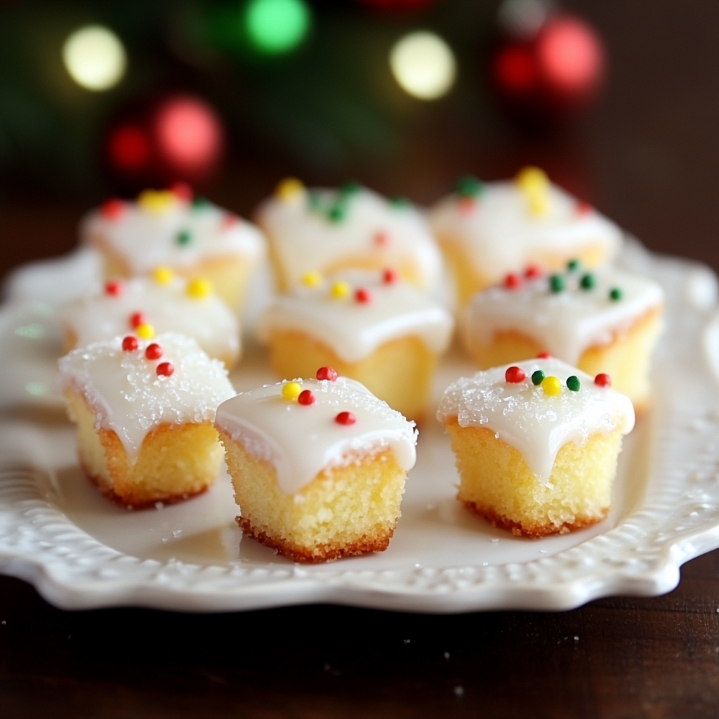 Christmas Mini Lemon Pound Cake Bites Recipe