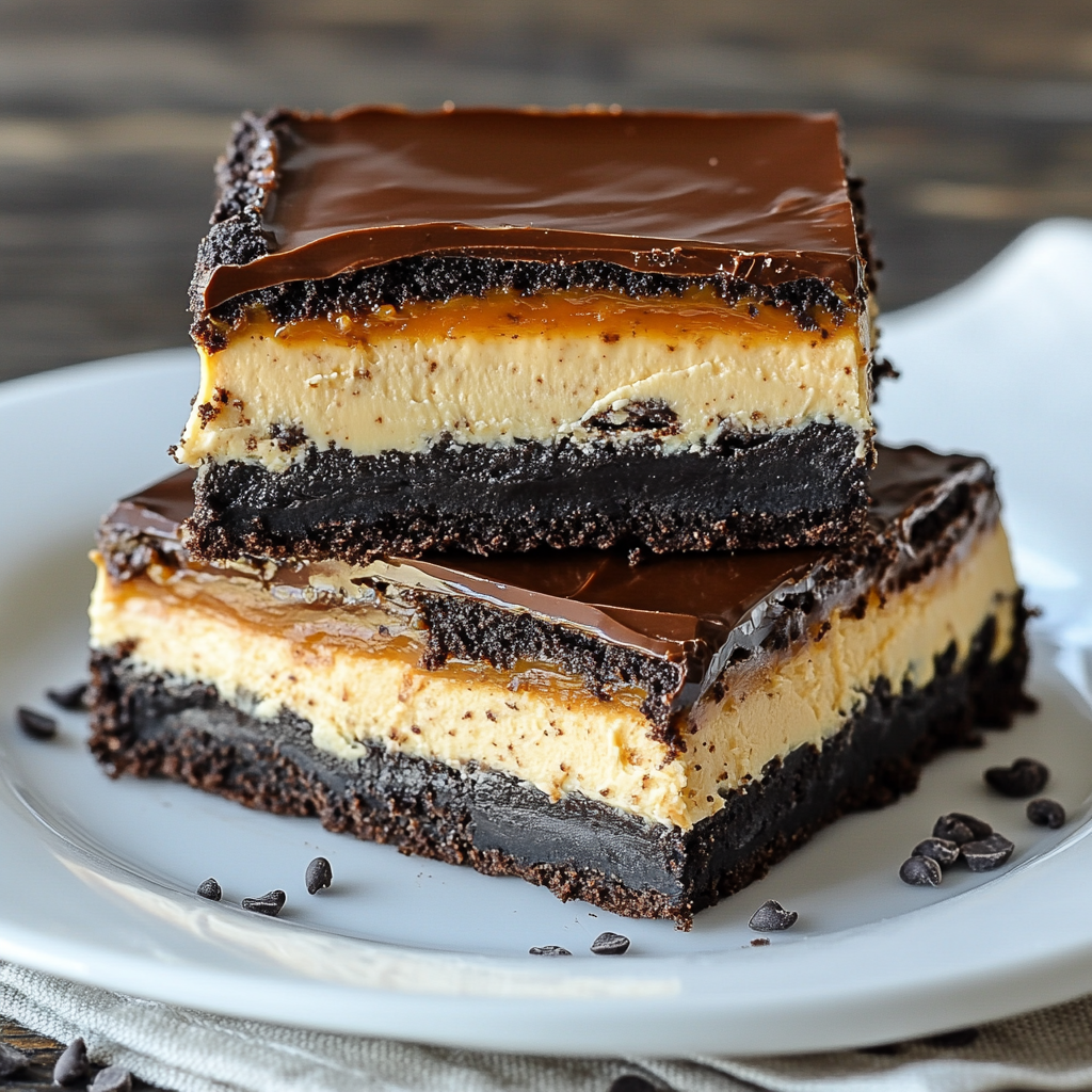 Decadent Dulce de Leche Chocolate Cheesecake Bars