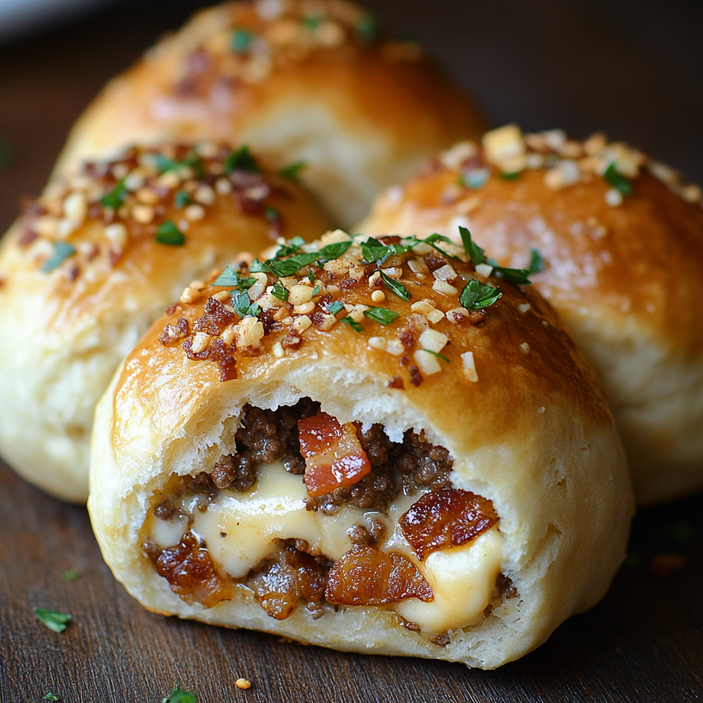 Garlic Parmesan Bacon Cheeseburger Bombs: A Burst of Flavor in Every Bite