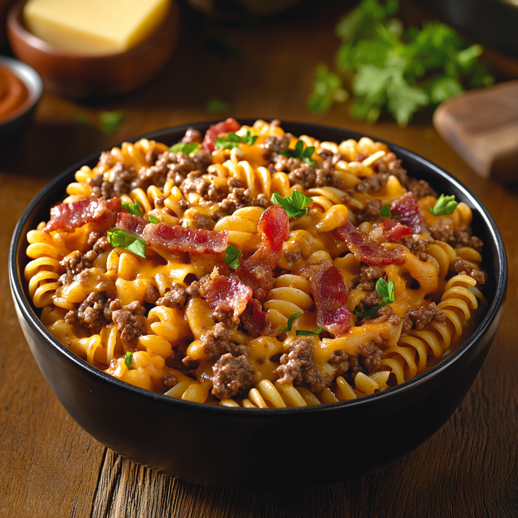 Loaded Bacon Cheeseburger Pasta