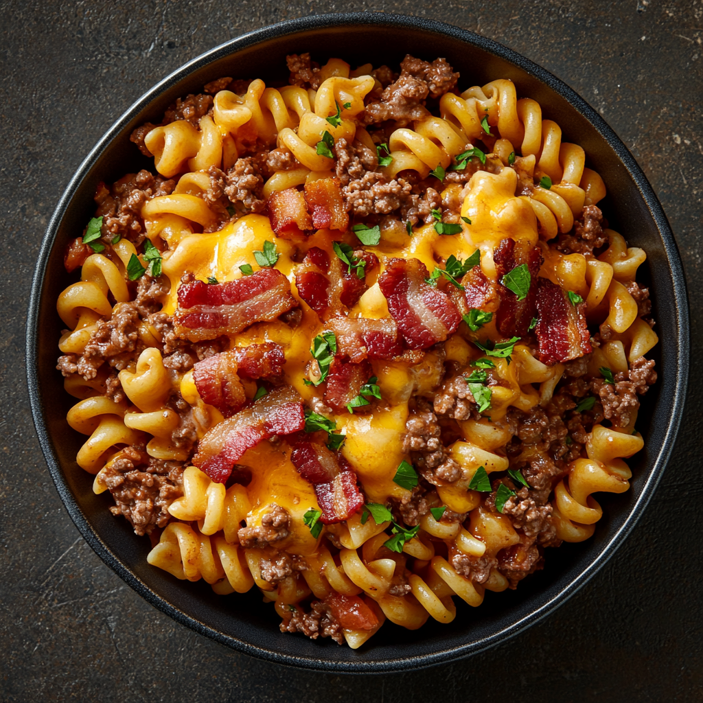 Loaded Bacon Cheeseburger Pasta