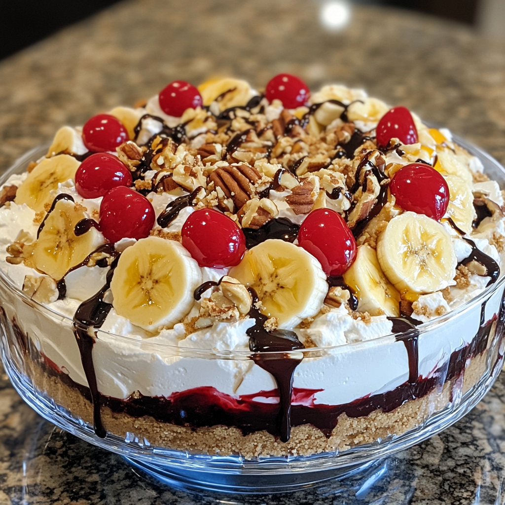 No-Bake Banana Split Cake Recipe