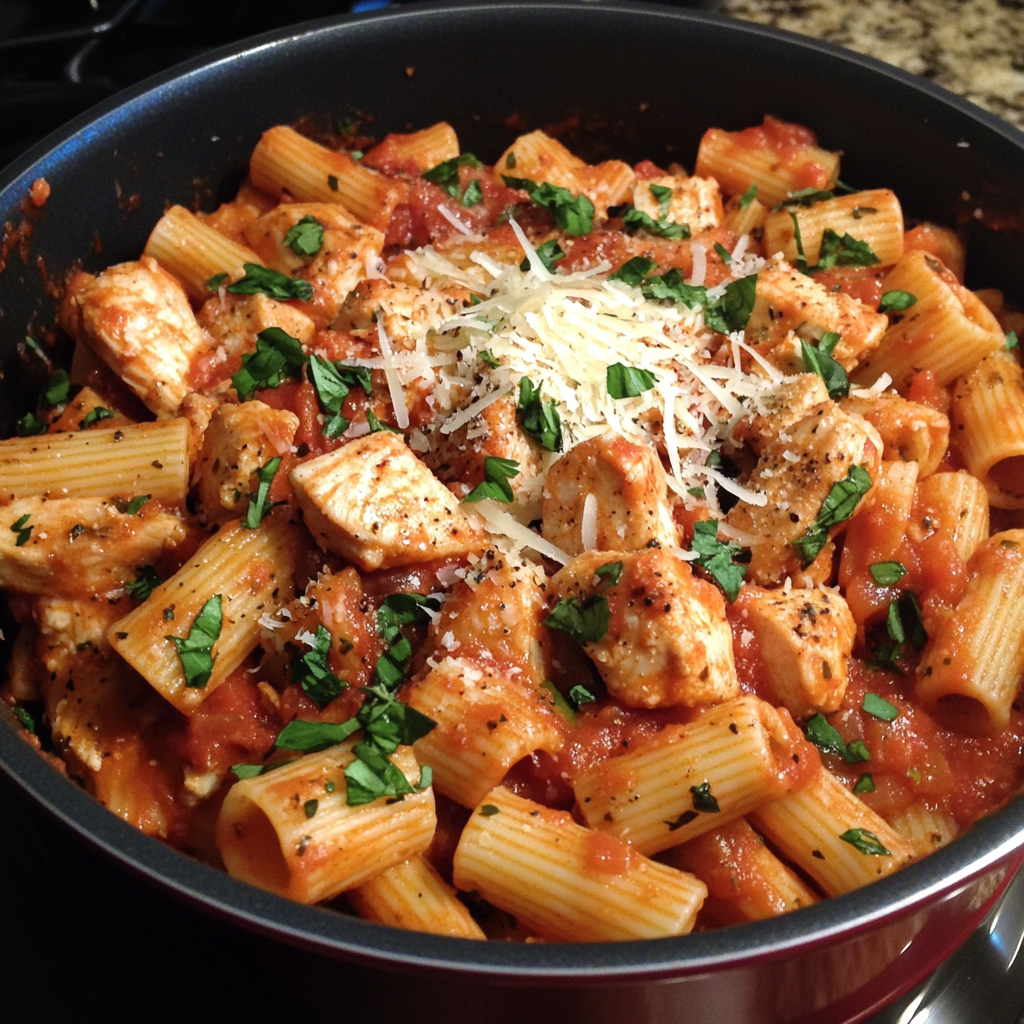 One-Pot Chicken Parmesan Pasta: A Flavorful and Easy Weeknight Dinner