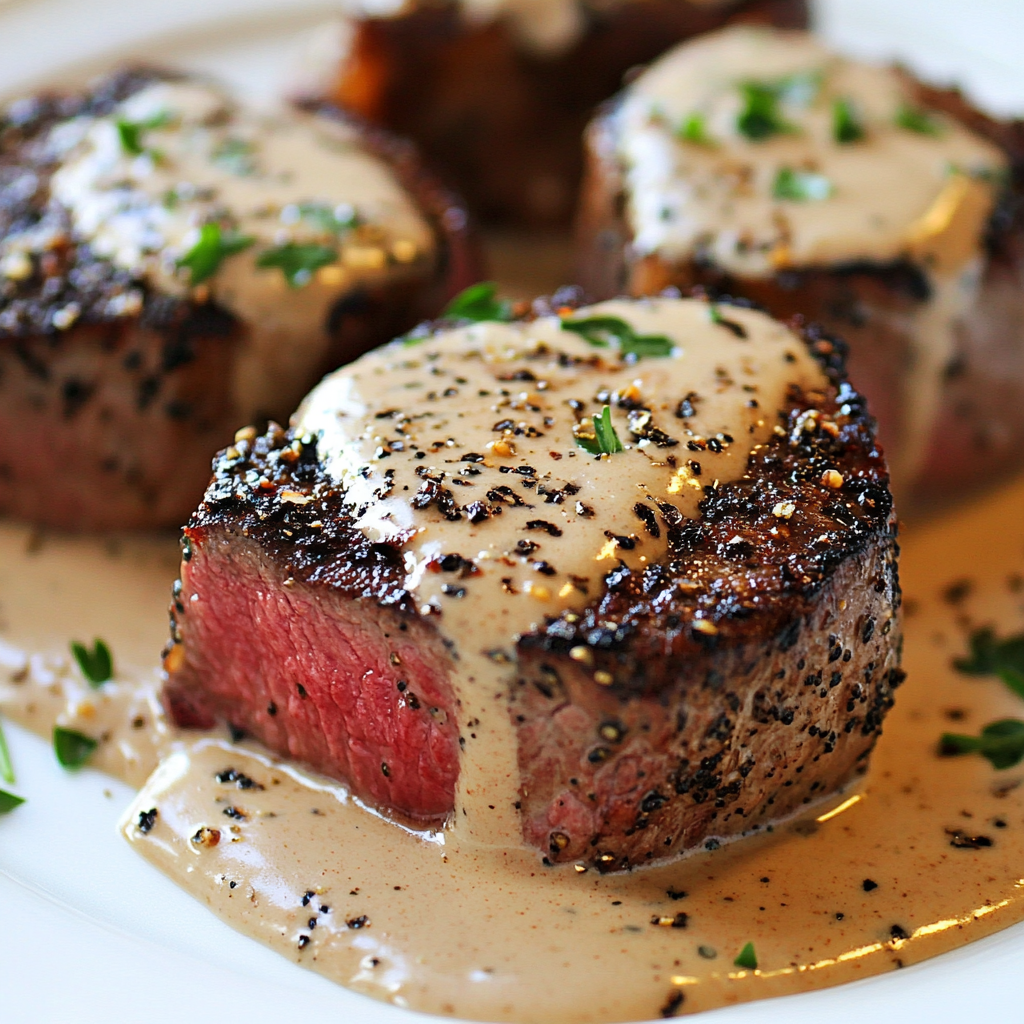 Peppercorn Steak with Creamy Sauce