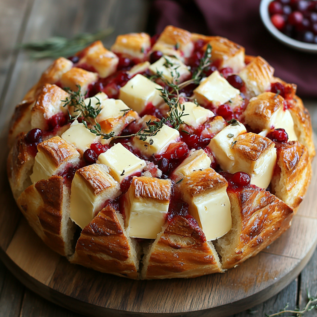 Pull-Apart Sourdough Brie and Cranberry Bread Recipe