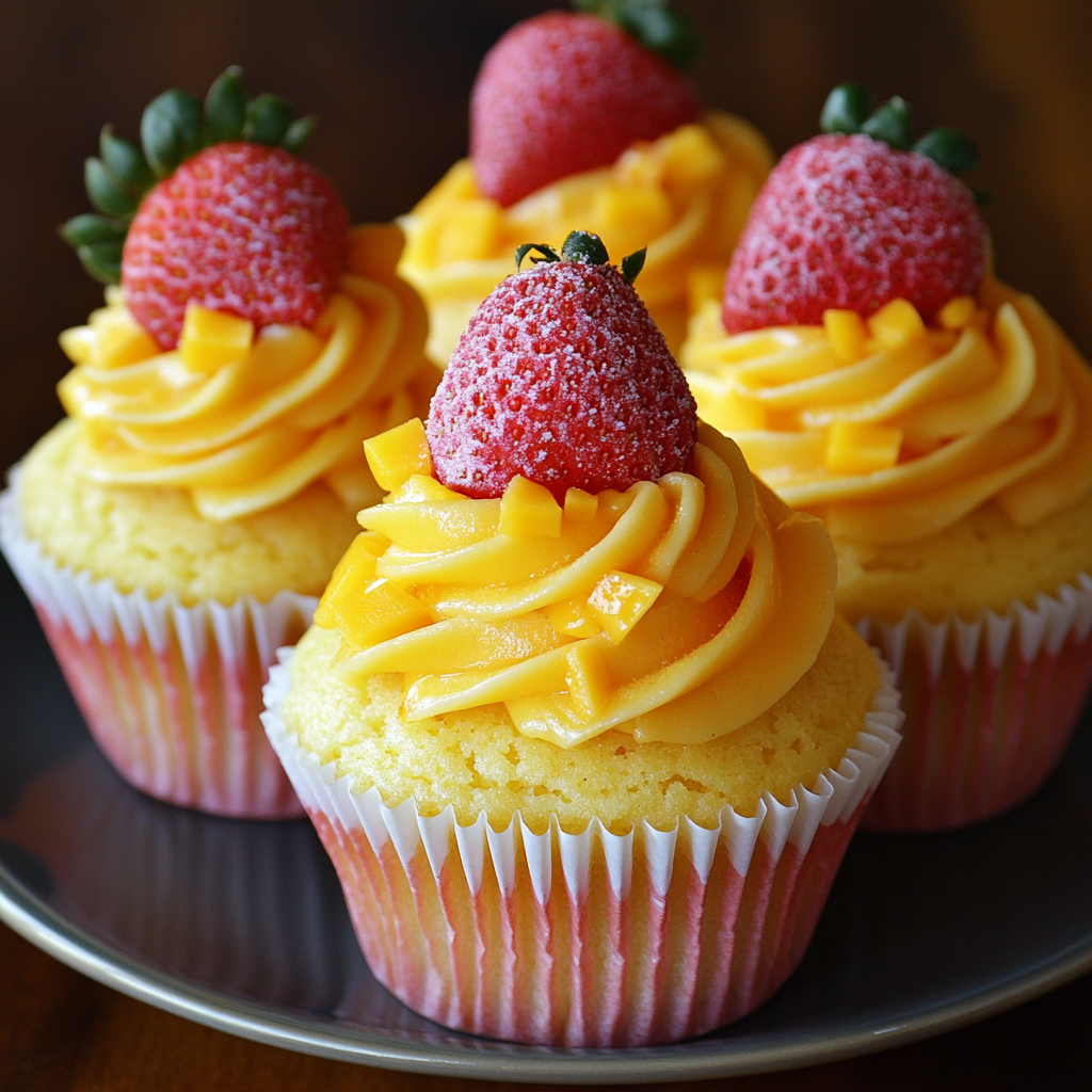 Strawberry Mango Cupcakes: A Burst of Tropical Flavor