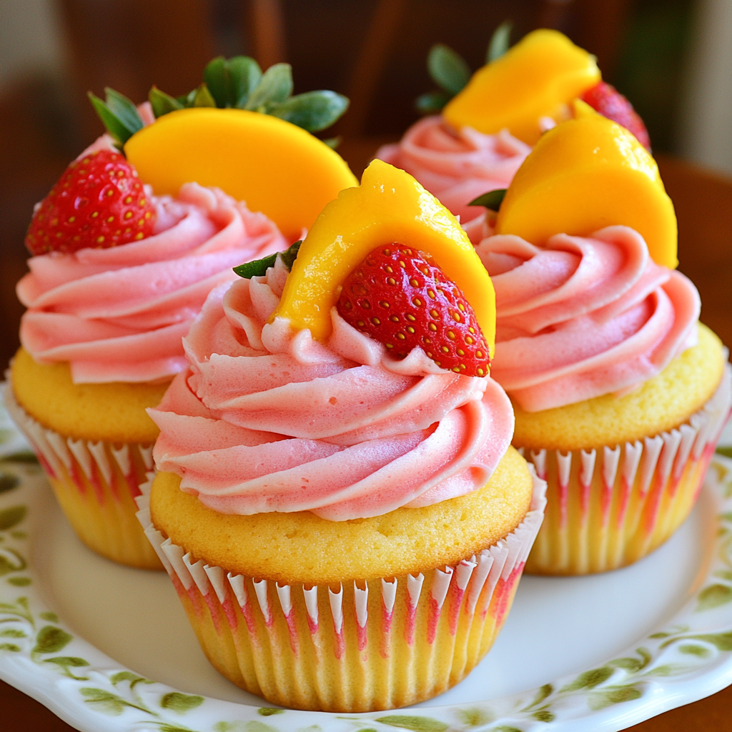 Strawberry Mango Cupcakes: A Burst of Tropical Flavor