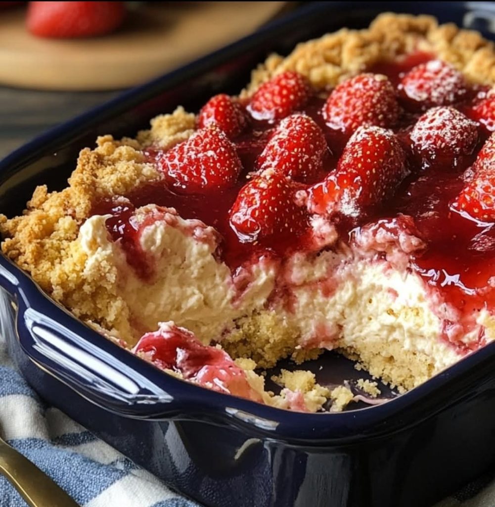 Strawberry Cheesecake Dump Cake