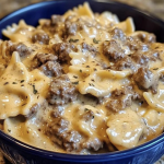 Creamy Beef and Bowtie Pasta