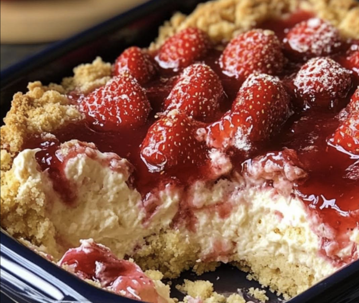 Strawberry Cheesecake Dump Cake